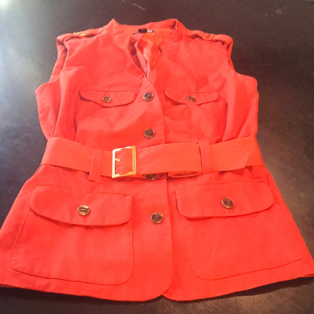 Super Cute Orange Safari Style Small Jacket w/Belt